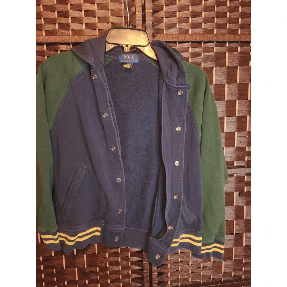 POLO RALPH LAUREN Color Blocked Fleece Baseball Jacket Size Youth‎ Size L 14/16